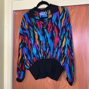 Adrianna Papell Silk Multi Colored Sports Blouse 12